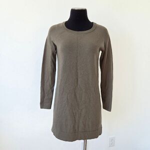 dip Olive Army Green Tunic Top Mini Dress Tight Knit Comfy Autumn Winter Cozy M